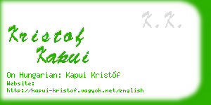 kristof kapui business card